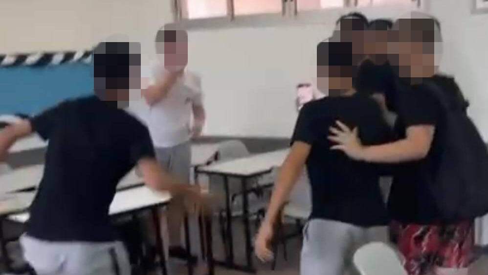 תיעוד אירוע האלימות בבית הספר בחדרה