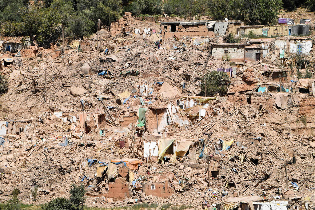Aftermath of the devastating earthquake in the village of Tikht, near Adassil, 