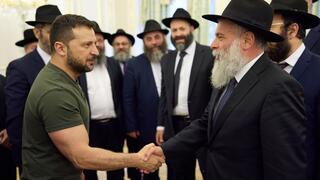 Rabbi Jonathan Markowitz with Ukraine President Volodymyr Zelensky