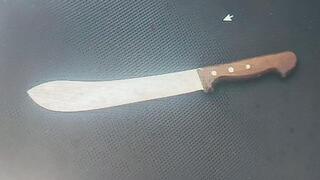 הסכין שנתפסה על תושב עזה בתחנת רכבת סבידור בתל אביב