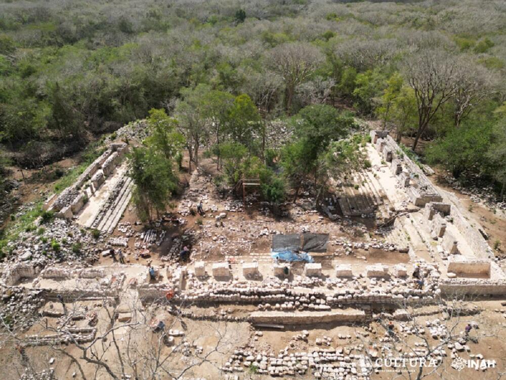 צילום אווירי של האתר הארכיאולוגי קאבה שבחצי האי יוקטן