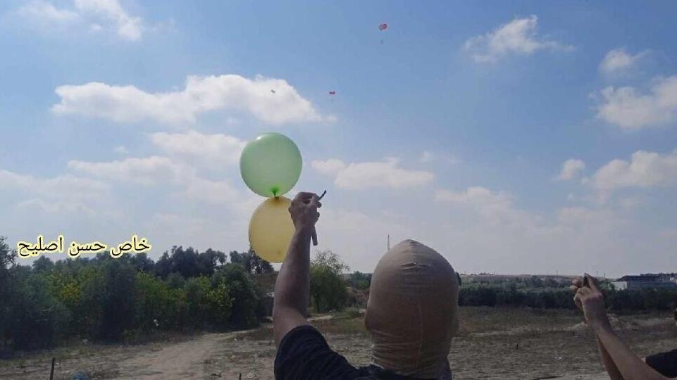 צעירים הפריחו בלוני תבערה בעזה
