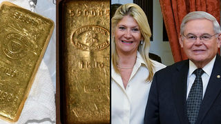 מטילי זהב שנמצאו בחיפוש בביתו של הסנאטור הדמוקרטי רוברט ממנדז ו רעייתו נדין ארה"ב