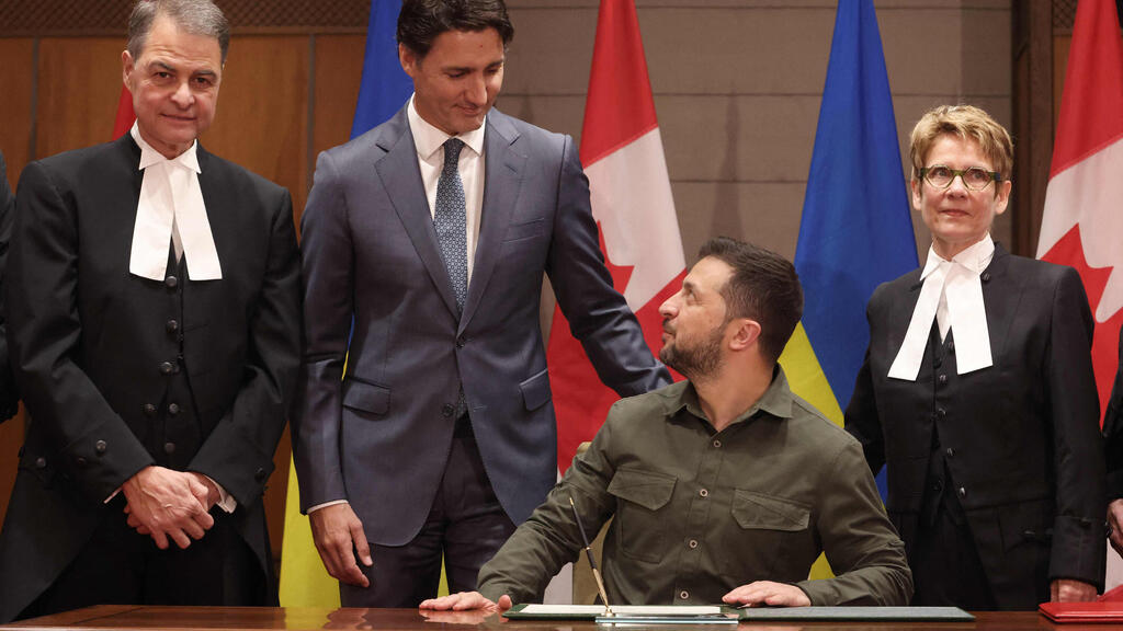ביקור נשיא אוקראינה וולודימיר זלנסקי בפרלמנט ב קנדה ב-22 בספטמבר