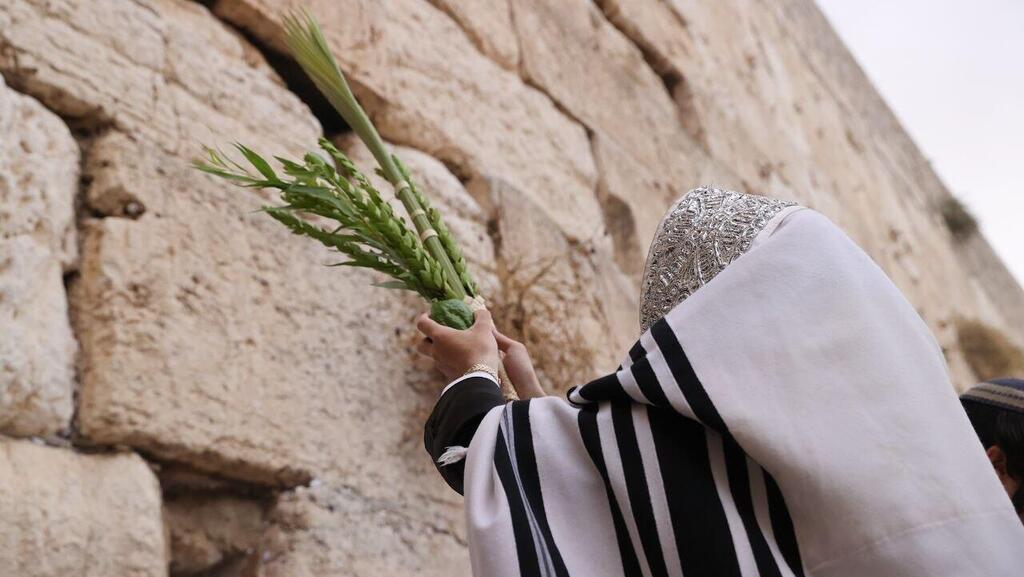 מתפלל עם ארבעת המינים