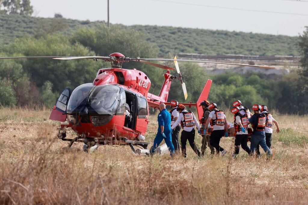 Teams of the United Hatzalah evacuate dozens of wounded in southern Israel