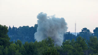 עשן באזור עלמא אל שעב בדרום לבנון