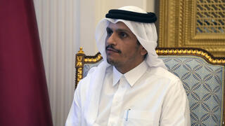 אנתוני בלינקן מזכיר המדינה האנריקני פגישה עם ראש ממשלת קטאר מוחמד בן עבד א-רחמן אאל ת'אני