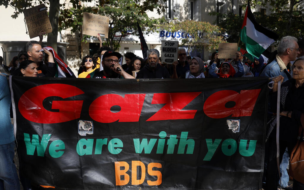  מונטפלייה צרפת בי די אס  מפגינים נגד ישראל בעד פלסטינים עזה
