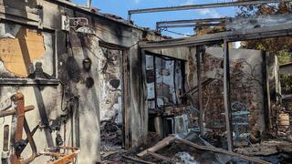 ביתם של משפחת מרום שנשרף על ידי מחבלי חמאס בטבח הרצחני ב-7 באוקטובר
