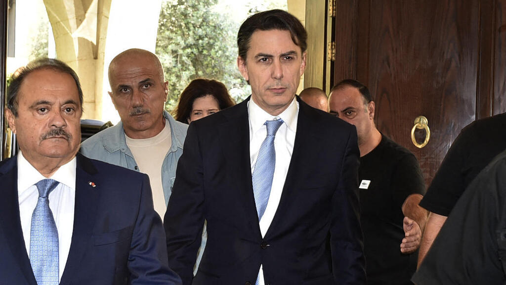 לבנון השליח עמוס הוכשטיין ו שגרירת ארה"ב ב לבנון ביקור פתע פגישה עם יו"ר הפרלמנט נביה ברי