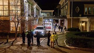 שוטרים באוניברסיטת קורנל, בעקבות איומים לפגוע ביהודים