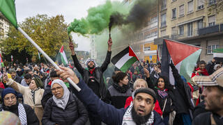 ברצלונה, ספרדהפגנה פרו פלסטינית נגד ישראל חרבות ברזל