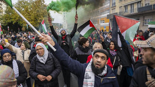 ברצלונה, ספרדהפגנה פרו פלסטינית נגד ישראל חרבות ברזל