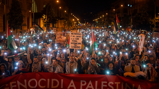 ברצלונה, ספרדהפגנה פרו פלסטינית נגד ישראל חרבות ברזל