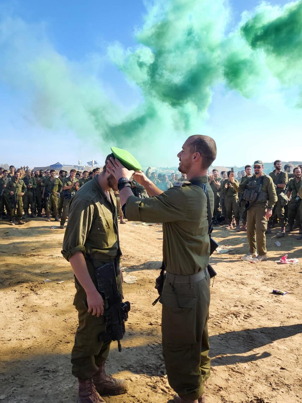 טקס קבלת הכומתה הירוקה של לוחמי חטיבת הנח"ל בלב רצועת עזה