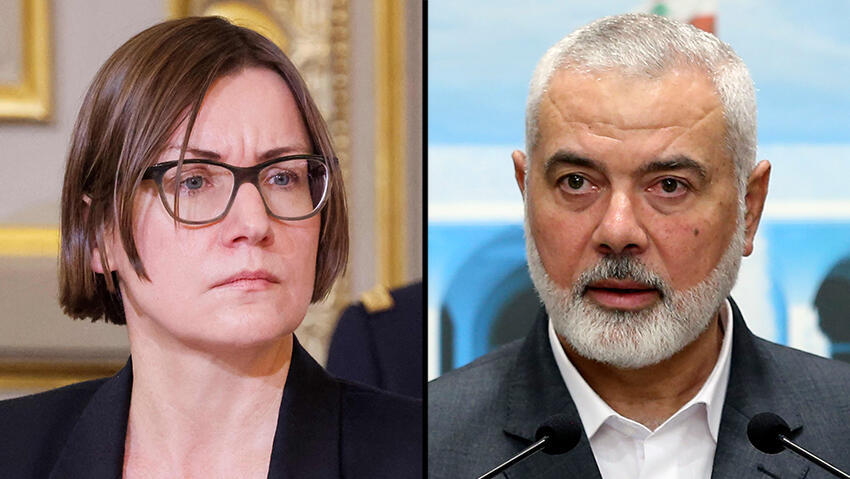 Мирьяна Сполярич-Эггер. Исмаил Хания (Фото: Dalati Nohra/Lebanese Official Government via AP, Ludovic MARIN / POOL / AFP) איסמעיל הנייה, מיריאנה ספולאריץ'