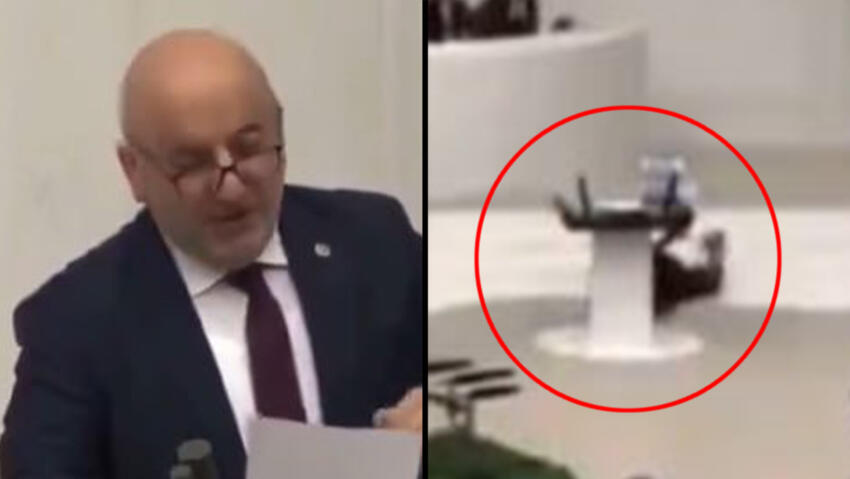 טורקיה חבר פרלמנט ביטמז תקף את ישראל והתמוטט בירידה מהדוכן