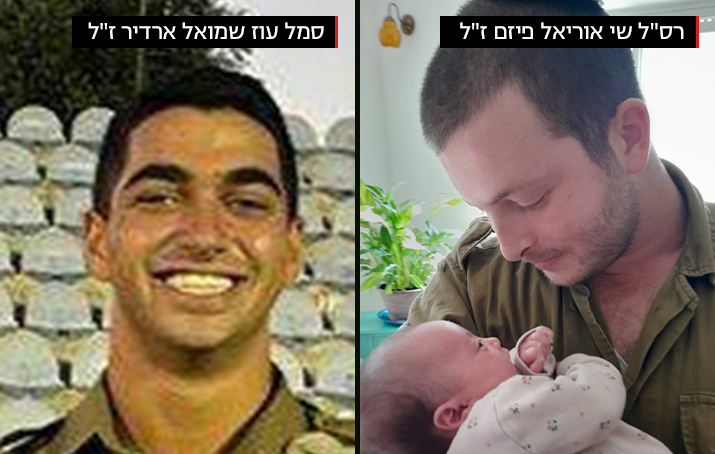 סמל עוז שמואל ארדי ורס"ל במיל' שי אוריאל פיזם נהרגו בדרום הרצועה