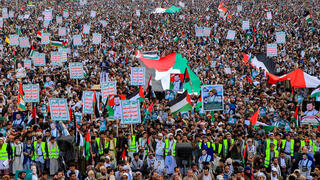 Pro Palestinian rally in Yemen on Friday 