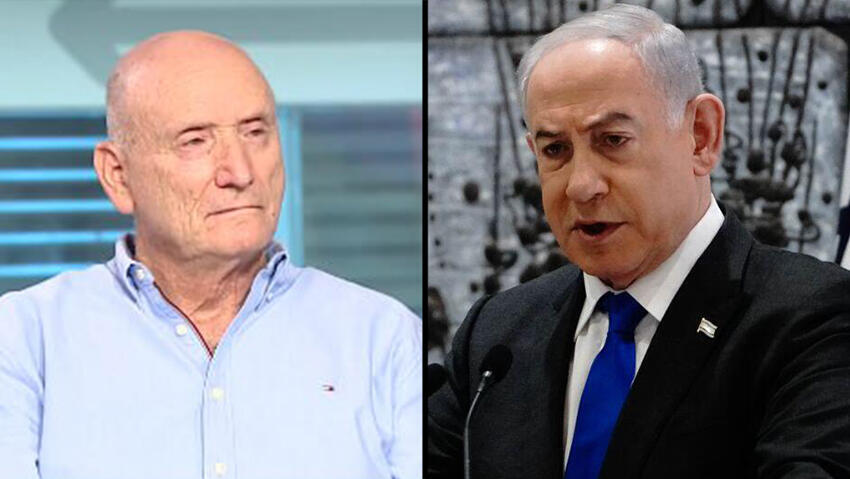 Major General Yitzhak Brik and Prime Minister Benjamin Netanyahu (Photo: Shalev Shalom, Yaron Brener) בנימין נתניהו יצחק בריק
