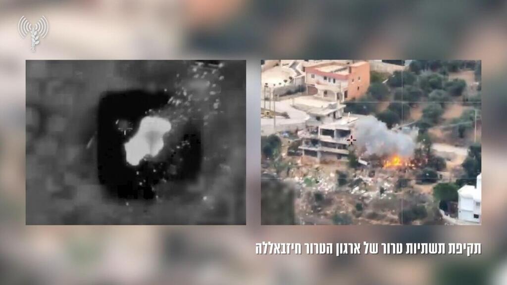 תיעוד: חיל האוויר תוקף שורת מטרות ותשתיות טרור של ארגון חיזבאללה בשטח לבנון