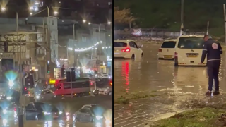 הצפות בנצרת בעקבות הגשמים 