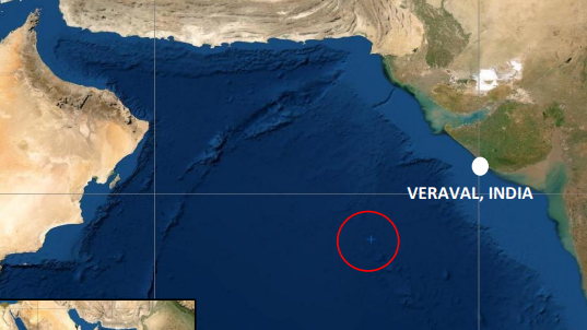 דיווח על מתקפה כטב"ם נגד ספינה סמוך לחופי הודו