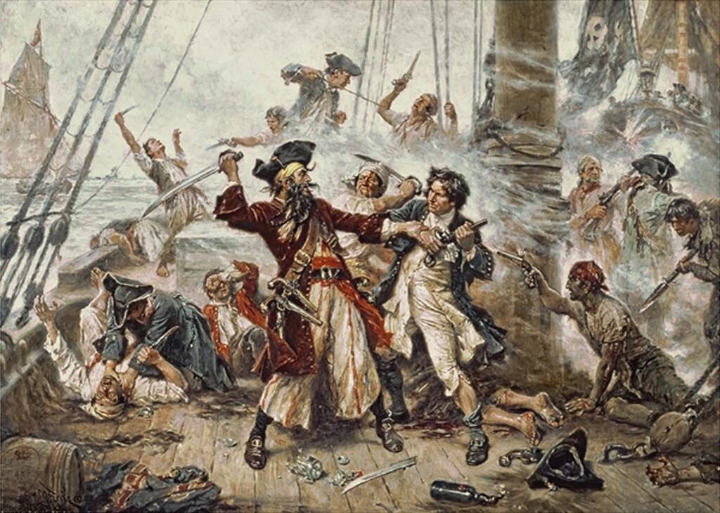 The capture of the famous pirate Blackbeard took place in 1718 