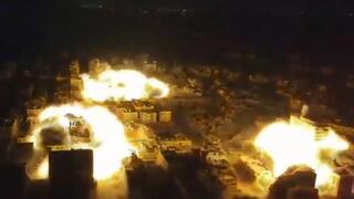 תיעוד פיצוץ פירי מנהרות הטרור במרחב בית החולים "רנתיסי" ברצועת עזה