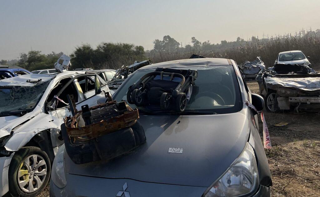 The car cemetery, which has become a monument of scorched, tangled, and shot-up cars that had lined the streets near the Re’im music festival