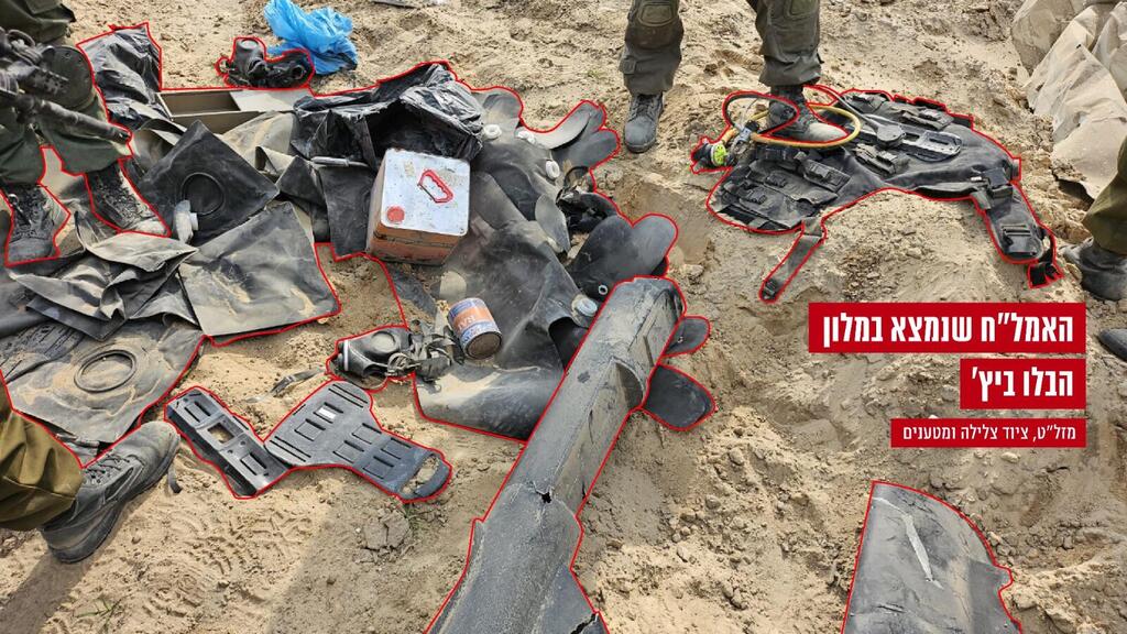 אמצעי לחימה שנמצאו במרחב בית המלון "בלו ביץ'" בצפון רצועת עזה