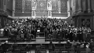 התזמורת הסימפונית של הקולטורבונד בניצוחו של קורט זינגר בחזרה לקראת העלאת האורטוריה "יהודה המכבי" בברלין (1934)