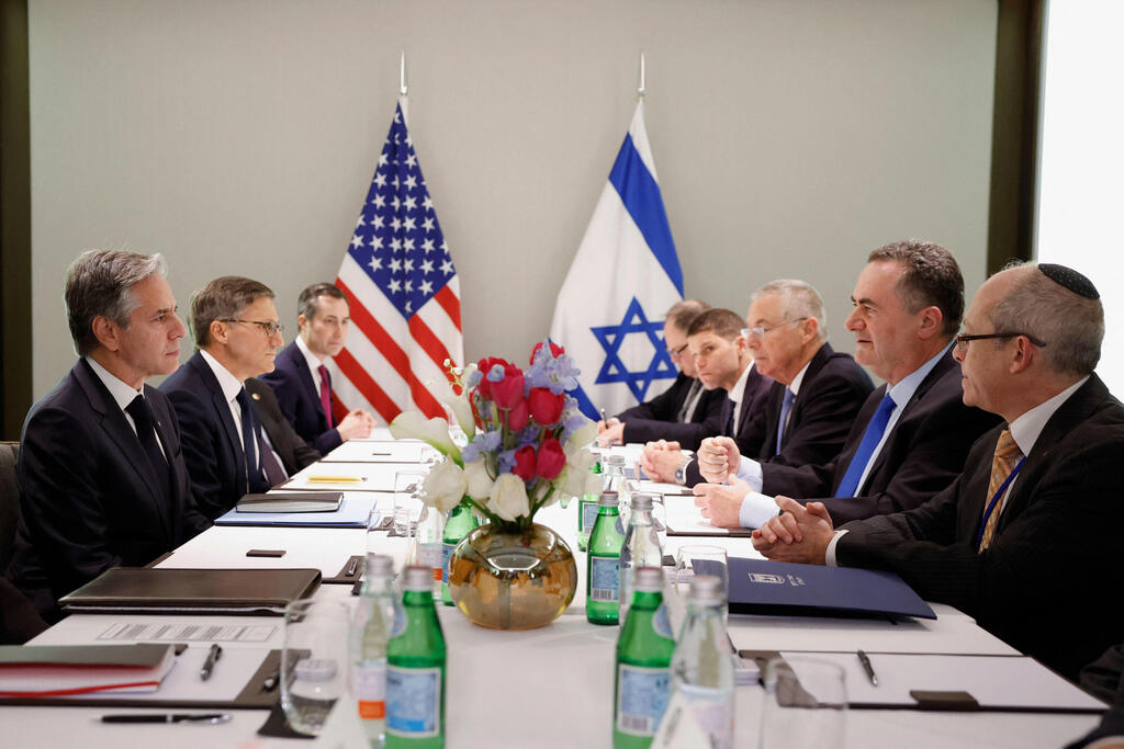ישראל כץ פגישה עם מזכיר המדינה של ארה"ב אנתוני בלינקן ב תל אביב