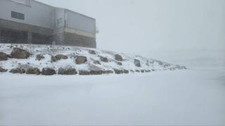 Snow falling in Mount Hermon