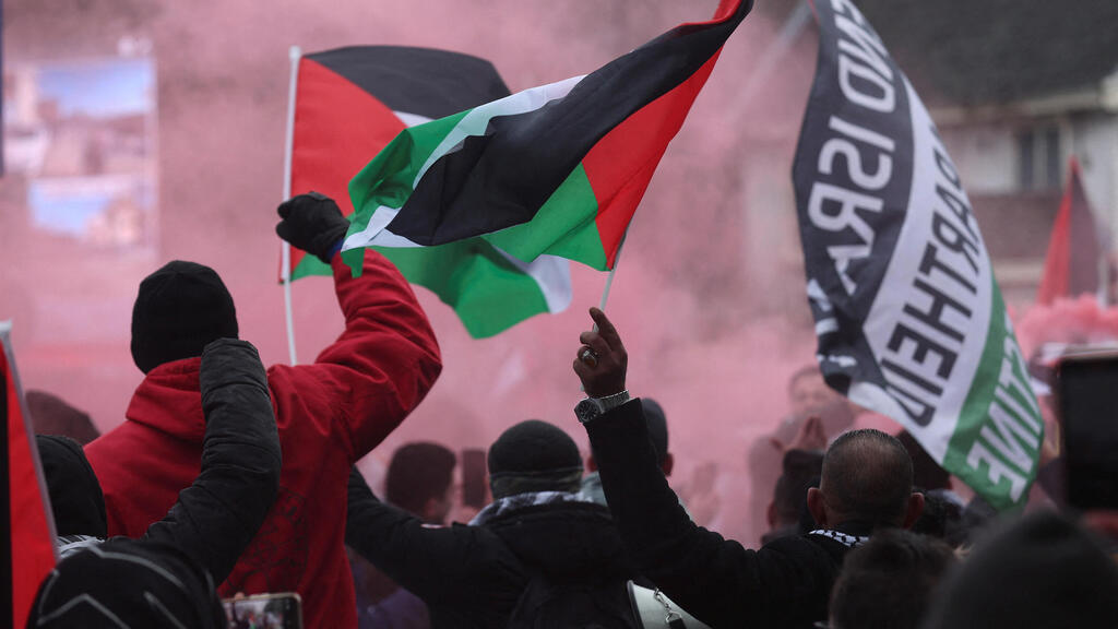 הפגנה בעד פלסטין מול האג