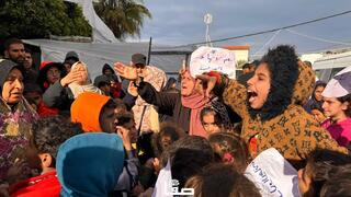 הפגנה ליד בבית החולים חללי אל-אקצא בדיר אל-בלח