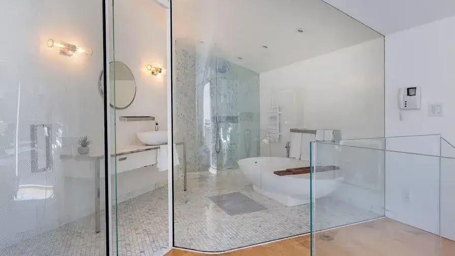 Enormous bathroom the size of a studio apartment 
