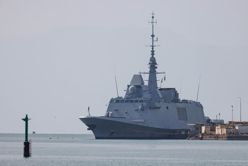 French navy ship, the FS Languedoc (D653), as seen in port on January 20, 2024 in Djibouti, Djibouti