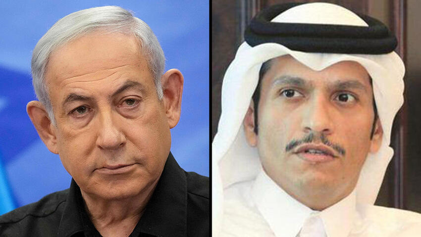  Israeli Prime Minister Benjamin Netanyahu and Qatar's Prime Minister Mohammed al-Thani 