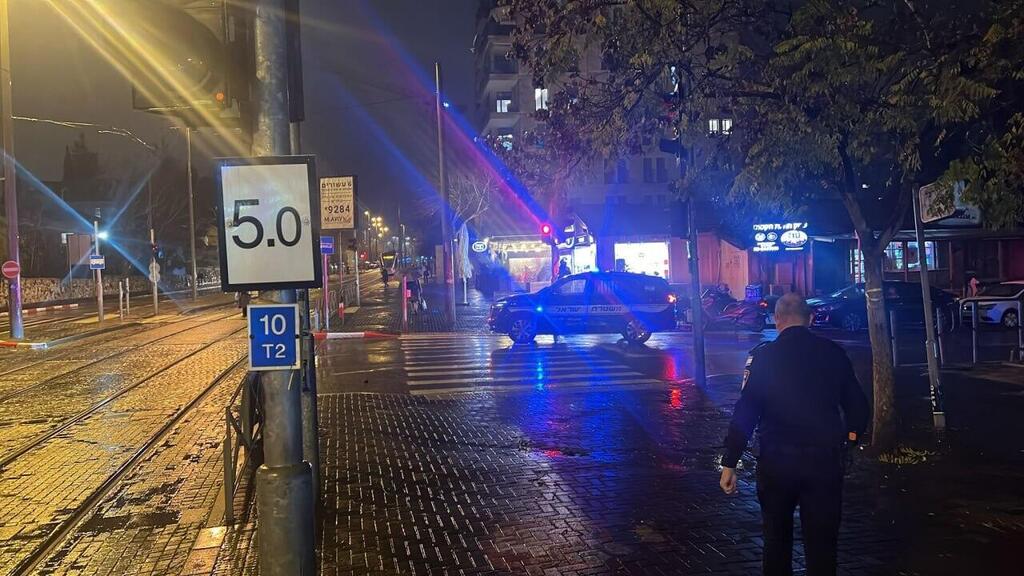זירת התאונה בשדרות גולדה מאיר, ירושלים