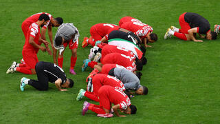 שחקני נבחרת ירדן חוגגים