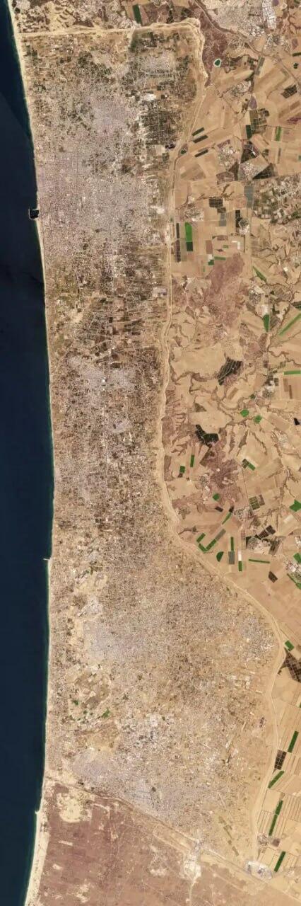 צילומי לוויין של אזור החיץ בין עזה לישראל