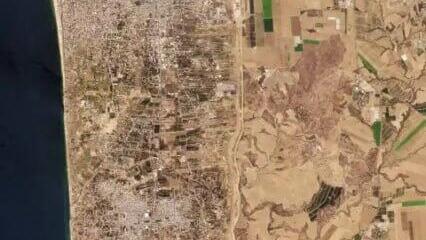 צילומי לוויין של אזור החיץ בין עזה לישראל