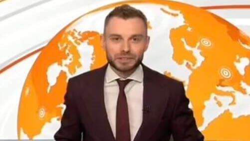 אוקראינה מגיש חדשות אורסט דרימלובסקי מודיע שהשידור נגמר והוא מתגייס לצבא