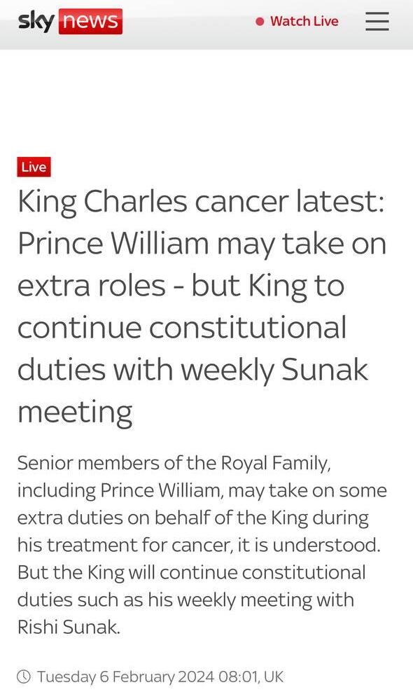 המלך צ'רלס סרטן