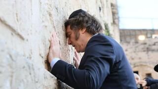 נשיא ארגנטינה חאבייר חררדו מיליי מבקר בכותל המערבי בירושלים