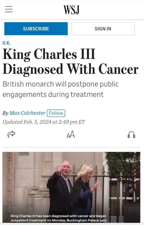המלך צ'רלס סרטן