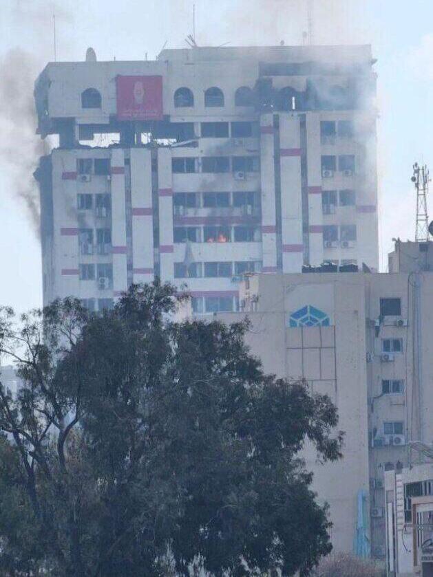 בנק פלסטין הותקף ברימאל עזה