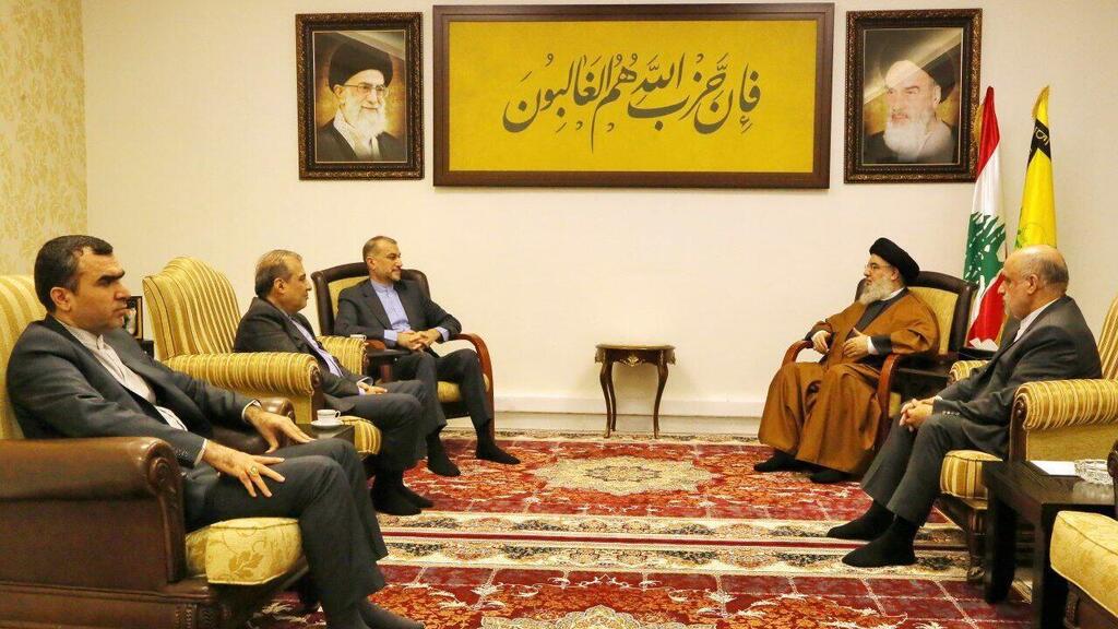 פגישת נסראללה עם  שר החוץ האיראני, חוסין אמיר עבדאללהיאן בלבנון